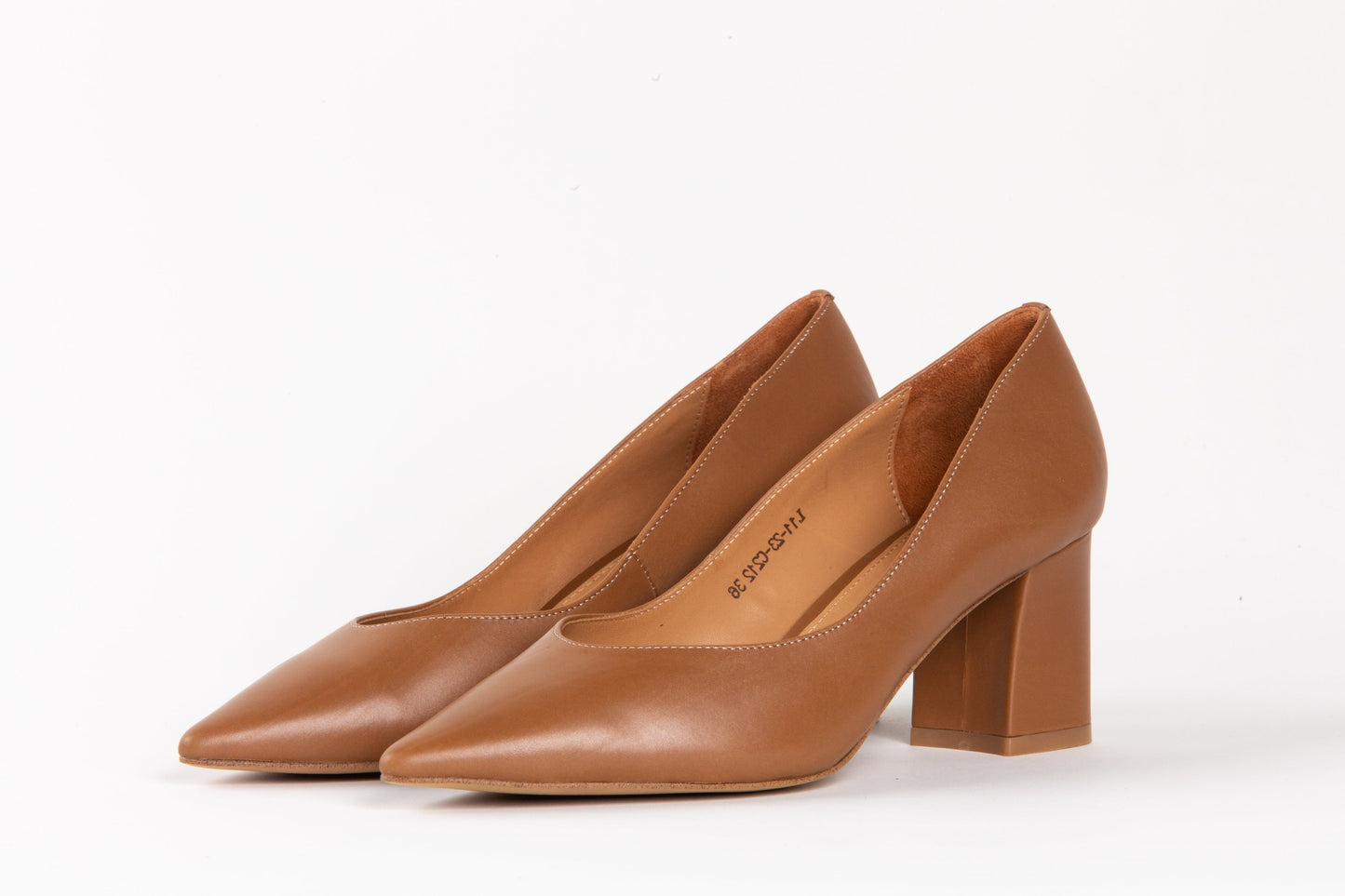 Toscana 77 mm Calfskin Leather Pointed Toe Classic Pumps - Pair in Brown