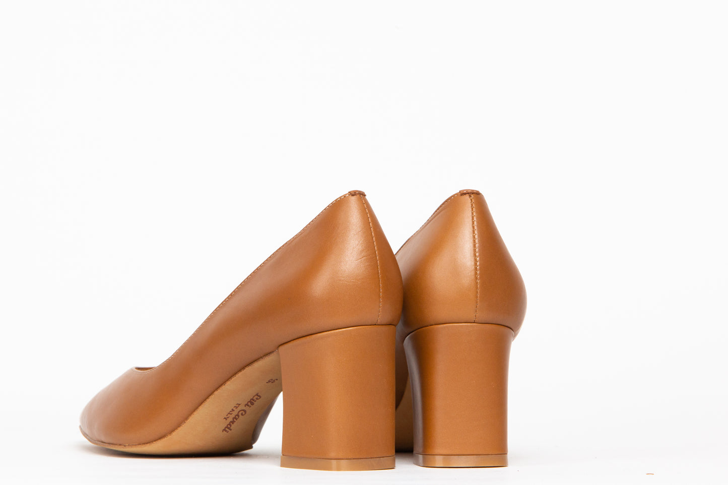 Toscana 77 mm Calfskin Leather Pointed Toe Classic Pumps - Pair in Brown from Back