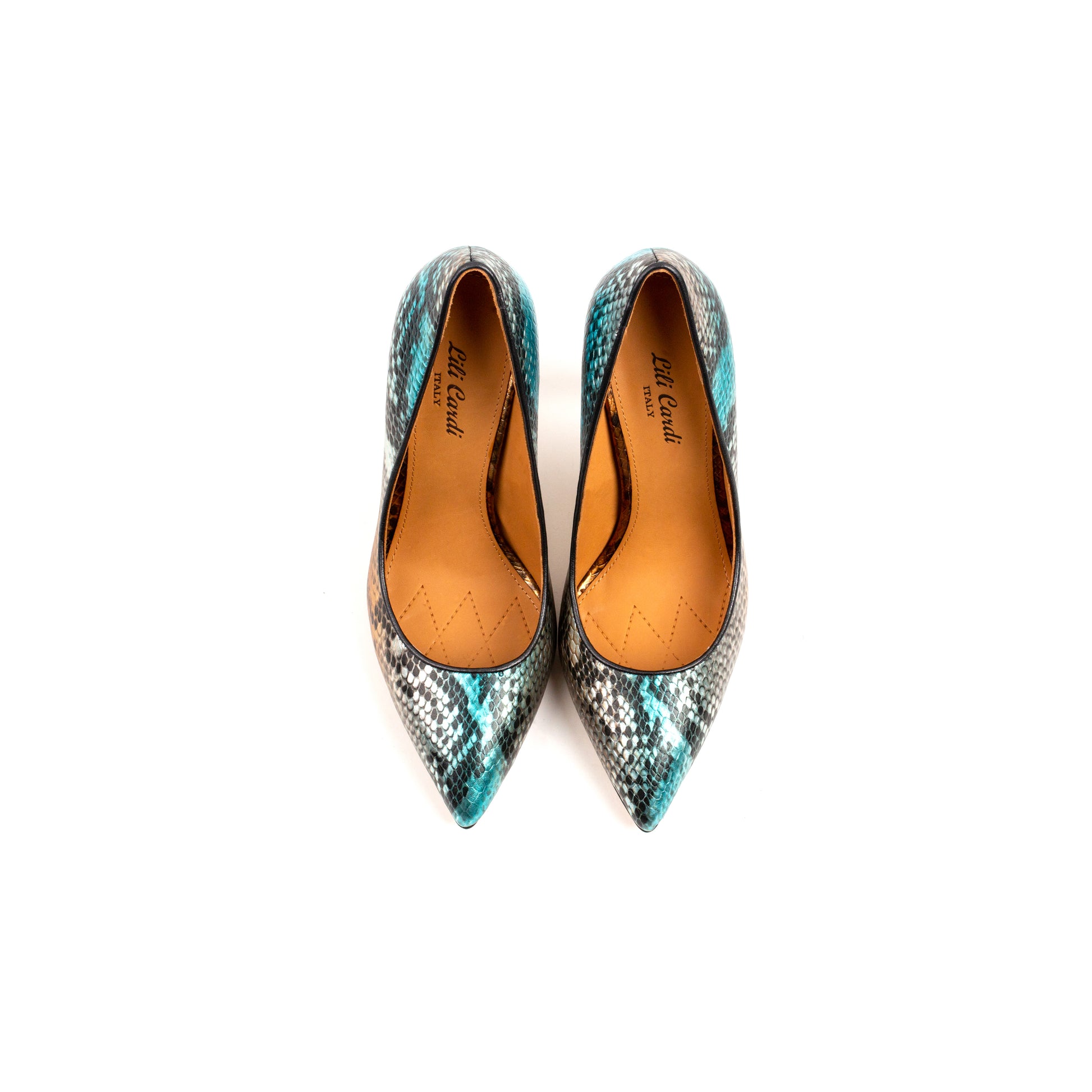 Pigalle 112 mm Python Pumps Embossed Metallic Leather - Pair from Top