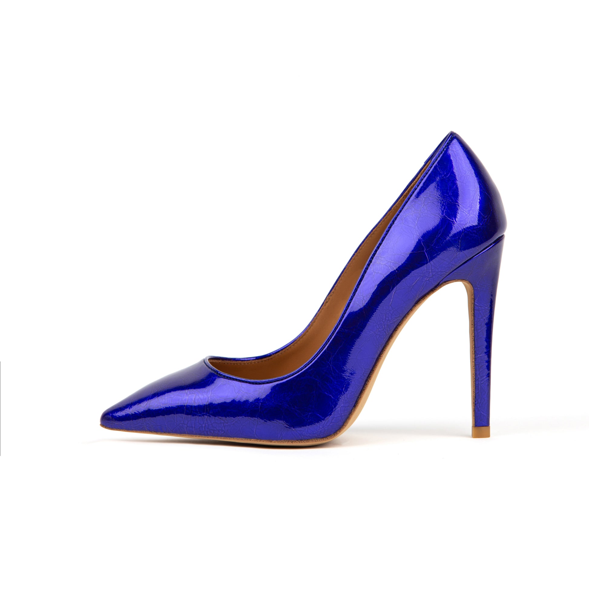 Pigalle 112 mm Royal Blue Pointed Toe Heels Deep Vamp Patent Leather
