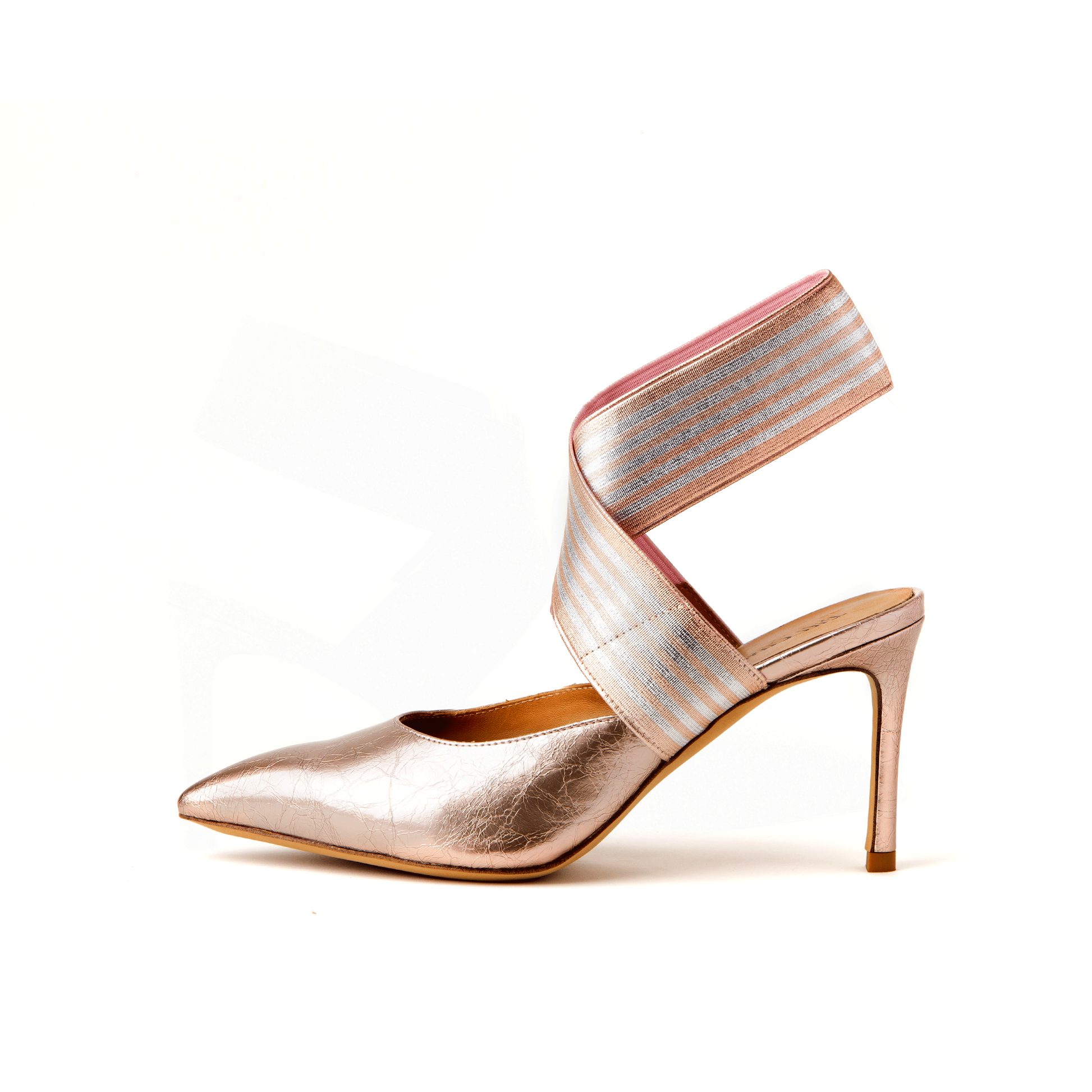 Slingback 77 mm Orange Slingback Heels with Pointed Toe Patent Leather